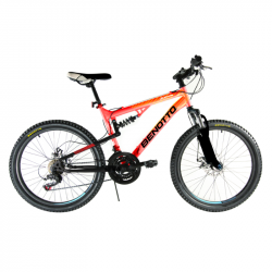 Bicicleta BENOTTO Montaña BLACKCOMB R26 21V. Hombre DS Frenos Doble Disco Mecanico Acero Naranja/Negro Talla:UN