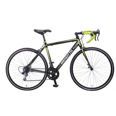 Bicicleta BENOTTO Ruta 570 R700 14V. Shimano TY18 Frenos Carrera Aluminio Negro/Amarillo Neon Talla:51