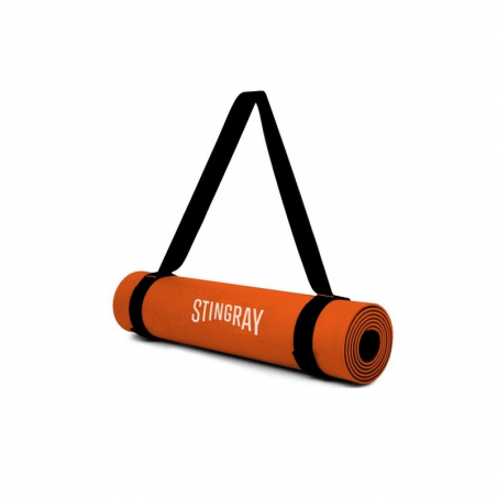 Tapete Yoga STINGRAY FITNESS 10mm 180x60cm con Correa Naranja SFTAP-10MM-CB-O