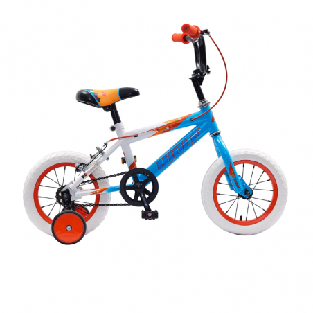 Bicicleta WOLF Infantil R12 1V. Niño Frenos ”V” Ruedas Laterales Acero Azul/Blanco Talla: UN