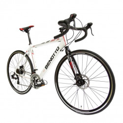 Bicicleta BENOTTO Ruta 850 R700 14V. Shimano Doble Freno de Disco Aluminio Blanco/Negro Talla:51