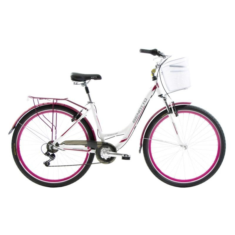 Bicicleta  City COSENZA R700C 7V. Mujer FS Shimano Frenos ”V” Aluminio BlancoTalla:UN