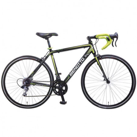 Bicicleta Ruta 570 R700 14V. Shimano TY18 Frenos Carrera Aluminio Negro/Amarillo Neon Talla:51