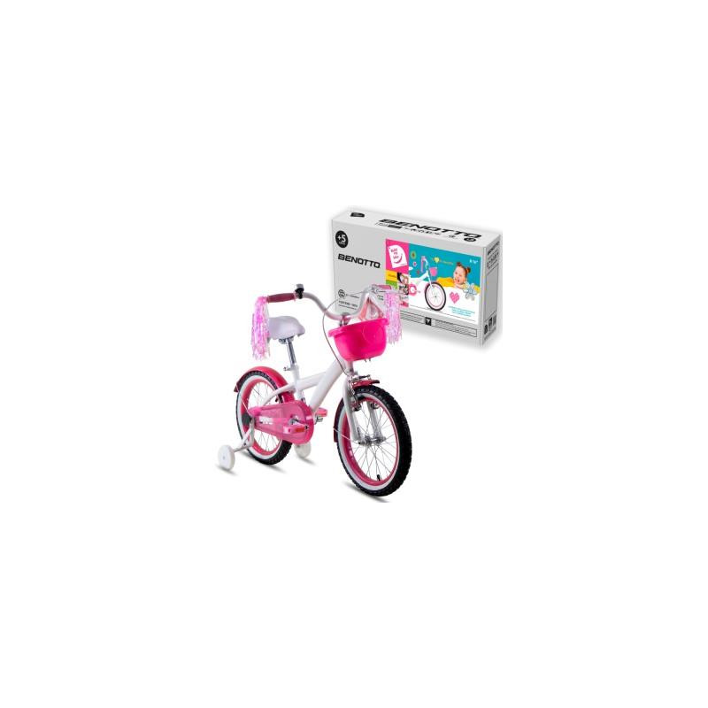 Bicicleta BENOTTO Cross BUILD MY BIKE R16 1V. Niña Frenos ”V”/Contrapedal Acero Blanco Talla:UN