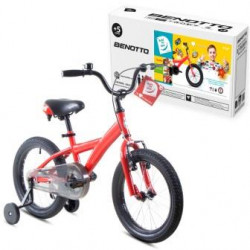 Bicicleta BENOTTO Cross BUILD MY BIKE R16 1V. Niño Frenos ”V”/Contrapedal Acero Rojo Talla:UN