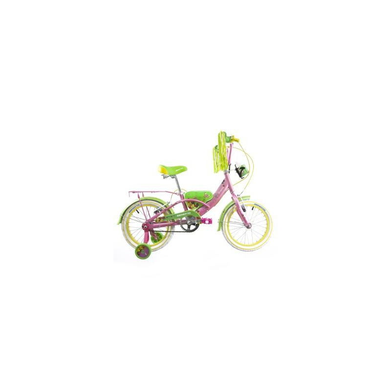 Bicicleta BENOTTO City BRIANNA R16 1V. Niña Frenos ”V” Ruedas Laterales Acero Rosa Brillante Talla:UN