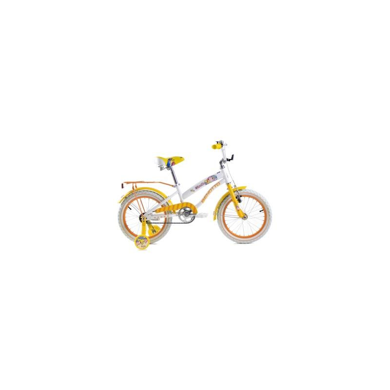 Bicicleta BENOTTO City GISELLE R16 1V. Niña Frenos Contrapedal Ruedas Laterales Acero Blanco/Amarillo Talla:UN