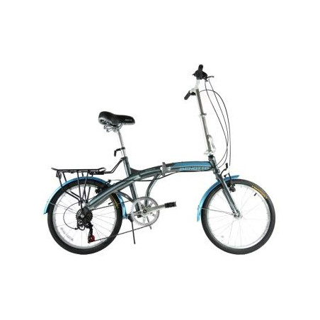 Bicicleta BENOTTO Plegable VANCOUVER R20 7V. Frenos ”V” Acero Gris/Azul Claro Talla:UN