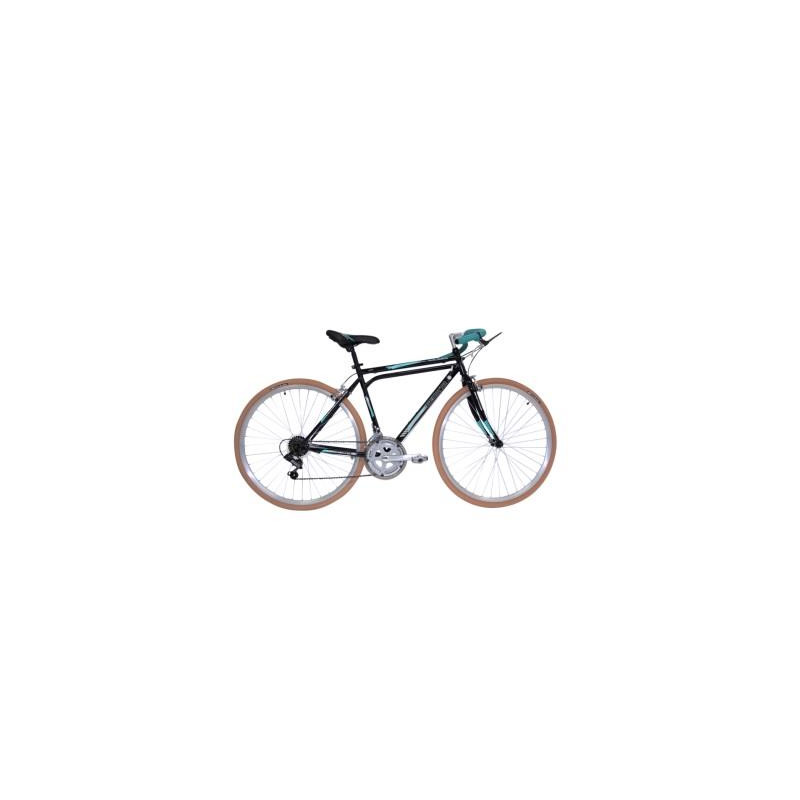 Bicicleta BENOTTO Turismo SUPER TURISMO R28 12V. Hombre Shimano, Freno Horquilla, Acero Negro/Aqua Talla:UN