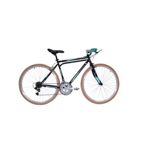 Bicicleta BENOTTO Turismo SUPER TURISMO R28 12V. Hombre Shimano, Freno Horquilla, Acero Negro/Aqua Talla:UN