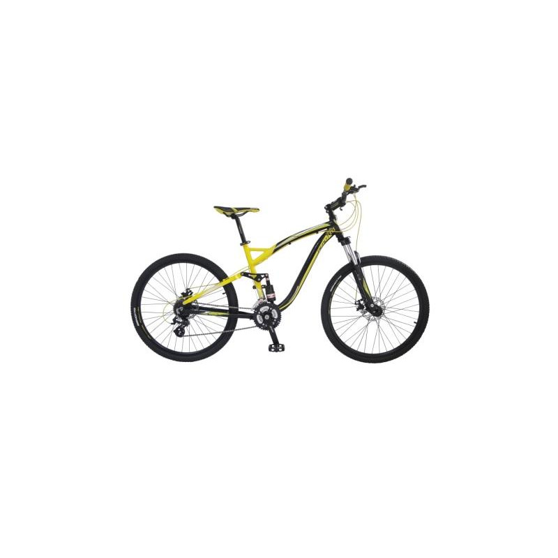 Bicicleta BENOTTO Montaña DS-800 R27.5 24V. DS Shimano Altus Frenos Doble Disco Mecanico Aluminio Negro/Amarillo Talla:SM