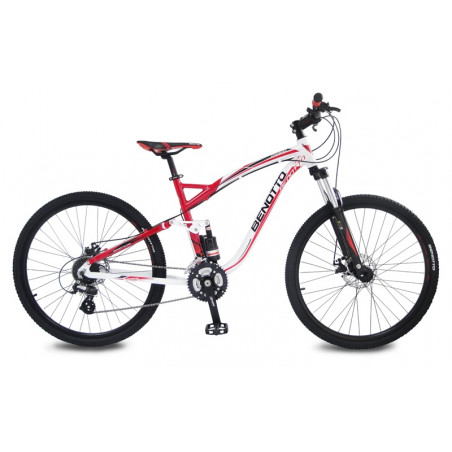 Bicicleta BENOTTO Montaña DS-800 R27.5 24V. DS Shimano Altus Frenos Doble Disco Mecanico Aluminio Rojo/Blanco/Negro Talla:SM