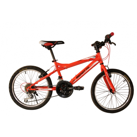 Bicicleta BENOTTO Montaña PROGRESSION R20 21V. Niño Sunrace Frenos ”V” Acero Naranja Talla:UN