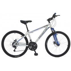 Bicicleta BENOTTO Montaña XC-5000 R26 21V. Sunrace Frenos Doble Disco Mecanico Aluminio Plata/Azul Talla:SS