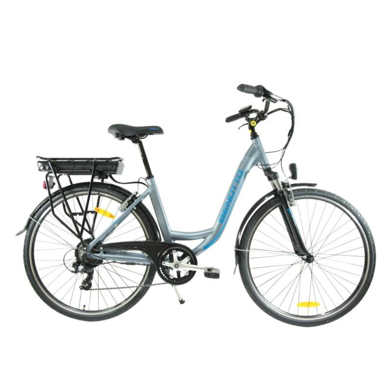 Bicicleta BENOTTO City E-Bike R700C 7V. FS Aluminio Gris/Azul Talla:UN