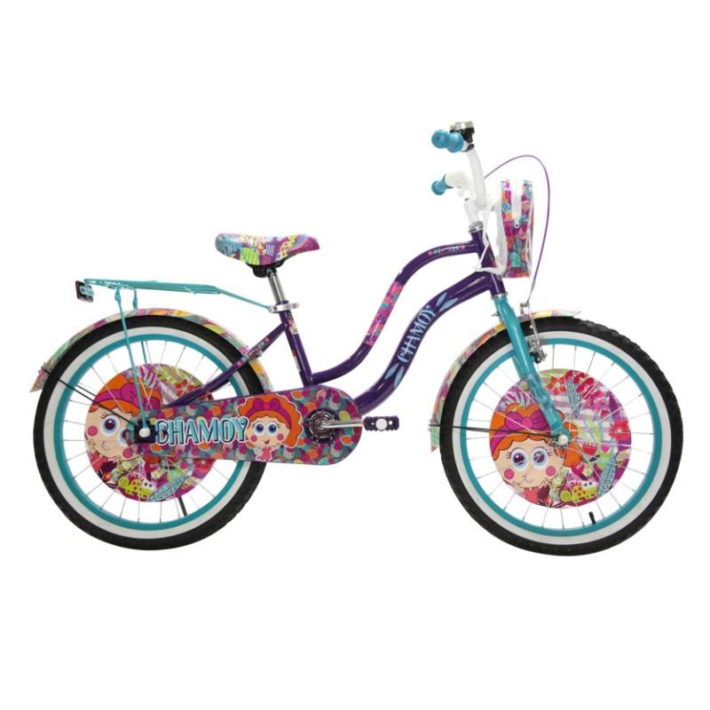 Bicicleta DISTROLLER City CHAMOY R20 1V. Niña Frenos Contrapedal Salpicaderas-Timbre Acero Morado/Aqua Talla:UN