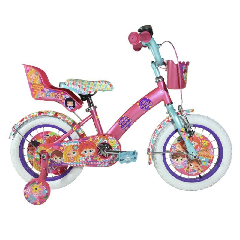 Bicicleta DISTROLLER City CHAMOY R14 1V. Niña Frenos Contrapedal Ruedas Laterales-Salpicaderas-Timbre-Porta Muñeca Acero