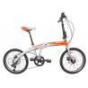 Bicicleta BENOTTO Plegable ATHENS R20 7V. De Luxe Frenos Doble Disco Mecanico Aluminio Plata/Naranja Talla:UN