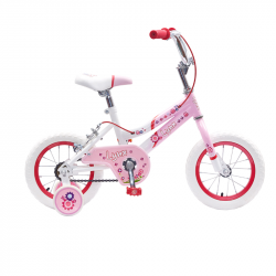 Bicicleta LYNX Infantil R12 1V. Niña Frenos ”V” Ruedas Laterales Acero Rosa Pastel/Blanco Talla:UN