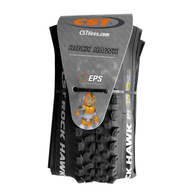 Llanta CST 29X2.40 (61-622) Montaña ROCK HAWK 60TPI C1844 Doblable Dual EPS Tubeless Ready Negro