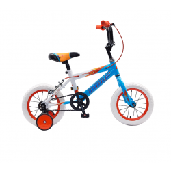 Bicicleta WOLF Infantil R12 1V. Niño Frenos ”V” Ruedas Laterales Acero Azul/Blanco Talla:UN