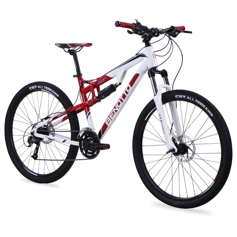 Bicicleta BENOTTO Montaña DS-900 R27.5 27V. Hombre Shimano Altus Frenos Doble Disco Hidraulico Aluminio Rojo/Blanco Talla:SM