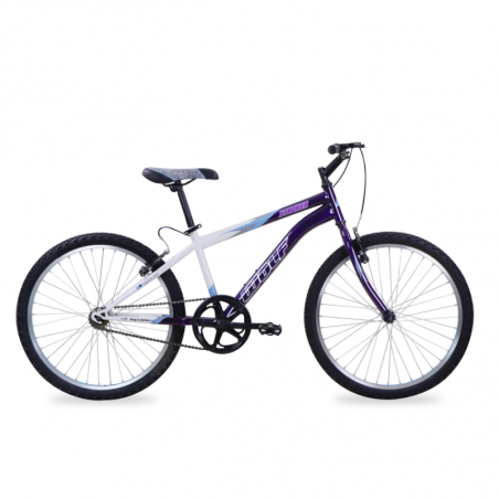 Bicicleta WOLF Montaña R24 1V. Hombre Frenos ”V” Acero Morado/Blanco Talla:UN