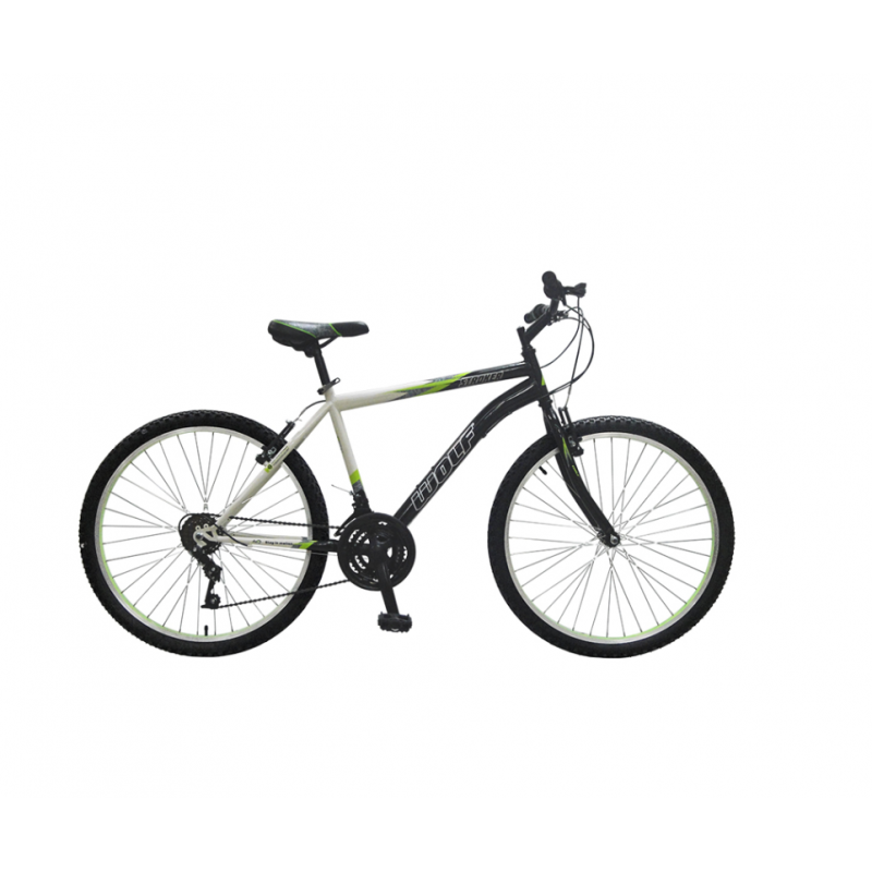 Bicicleta WOLF Montaña R26 18V. Hombre Frenos ”V” Acero Blanco/Negro Talla:UN