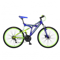 Bicicleta BENOTTO Montaña RUSH R26 21V. Hombre DS Sunrace Frenos Disco Delantero/”V” Trasero Acero Azul Oscuro/Verde Talla:UN